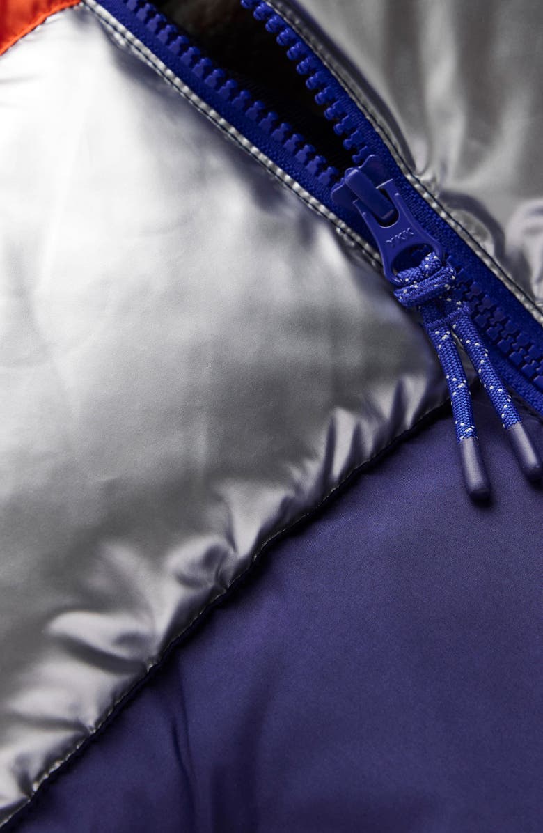 Mini Boden Kids' Reversible Fleece Hooded Jacket, Alternate, color, Color Block