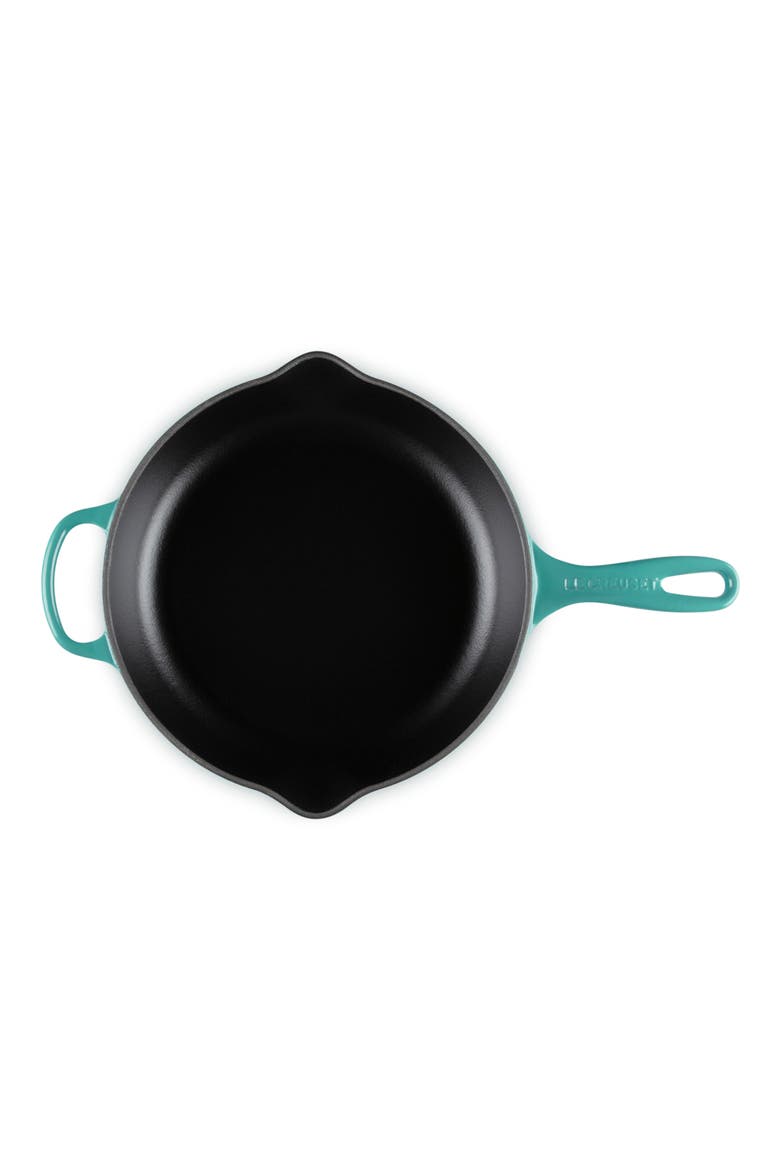 Signature Handle 10 1/4 Inch Enamel Cast Iron Skillet, Alternate, color, RIVIERA