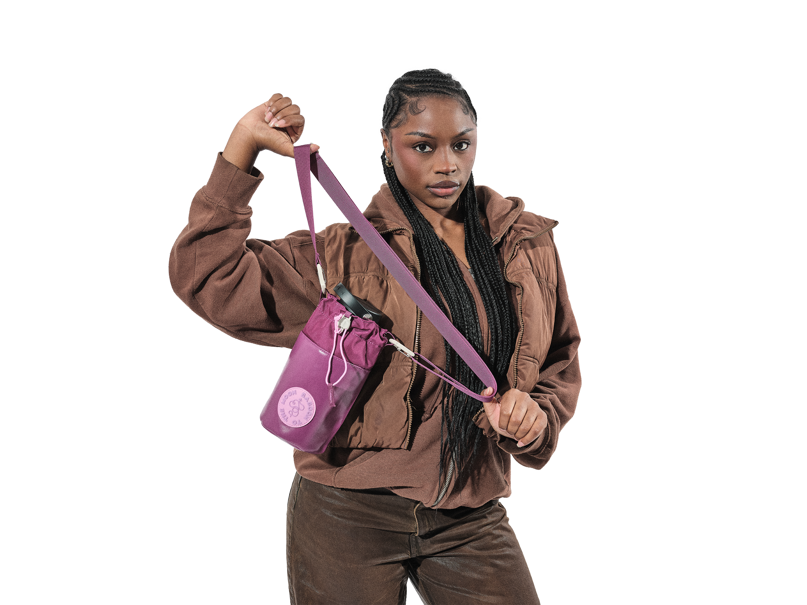 Baboon to the Moon Water Bottle Sling, Alternate, color, Wildberry