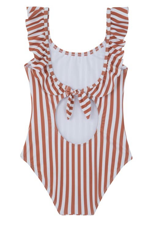 GOTTEX GOTTEX KIDS SWEET STRIPE SQUARE NECK RUFFLE ONE PIECE