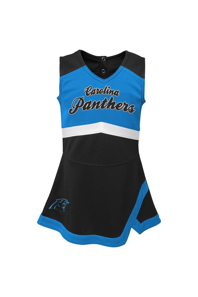 Girls Infant Black Carolina Panthers Cheer Captain Jumper Dress, Alternate, color, Black