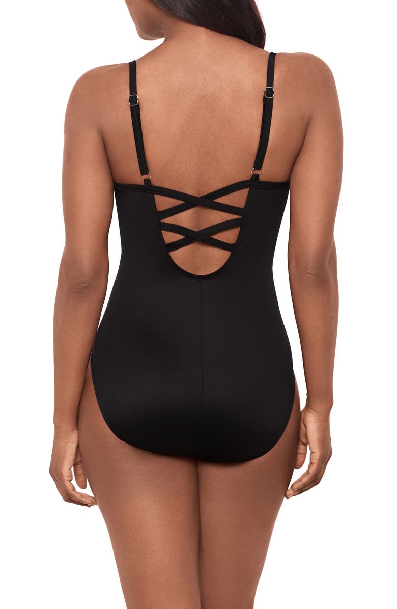 Miraclesuit<sup>®</sup> Paka Mayan Temptation One-Piece Swimsuit, Alternate, color, Blue/ Black