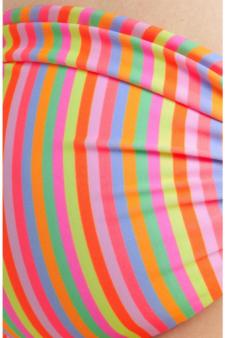 Twist Strapless Bandeau Bikini Top, Alternate, color, SUNSHINE SORBET