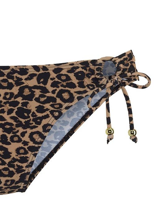 Lascana Leopard Side Tie Bikini Bottom In Animal Print