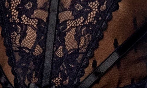 Mapalé Mapale Corset Illusion Underwire Thong Teddy In Black