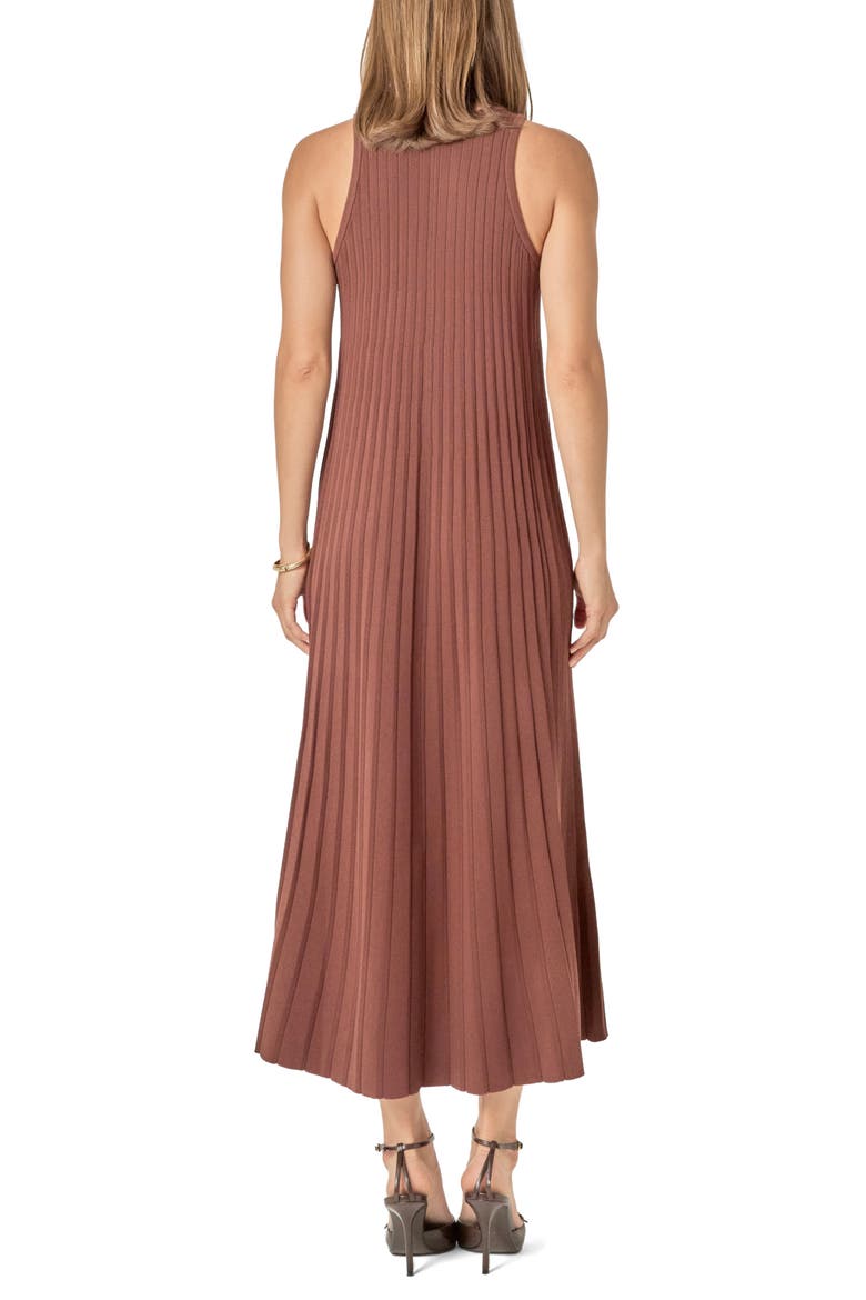 Pleated Knit Sleeveless Maxi Dress, Alternate, color, CHOCOLATE BROWN