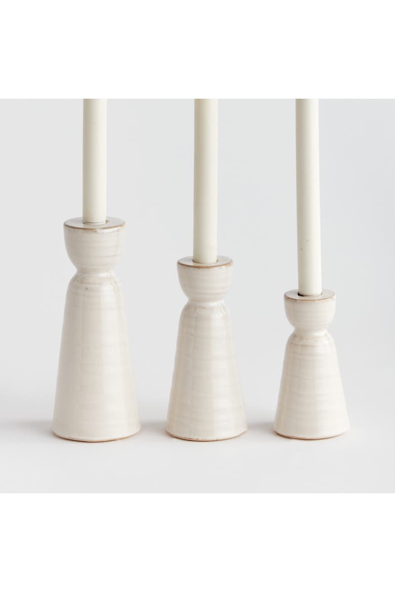 Libbey Taper Candle Holders, Alternate, color, Off-White