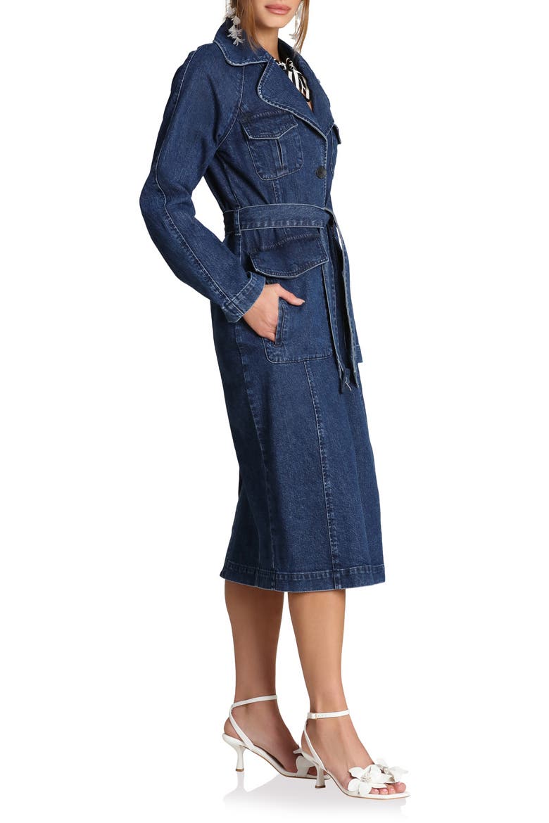Denim Trench Coat, Alternate, color, SOLANO WASH