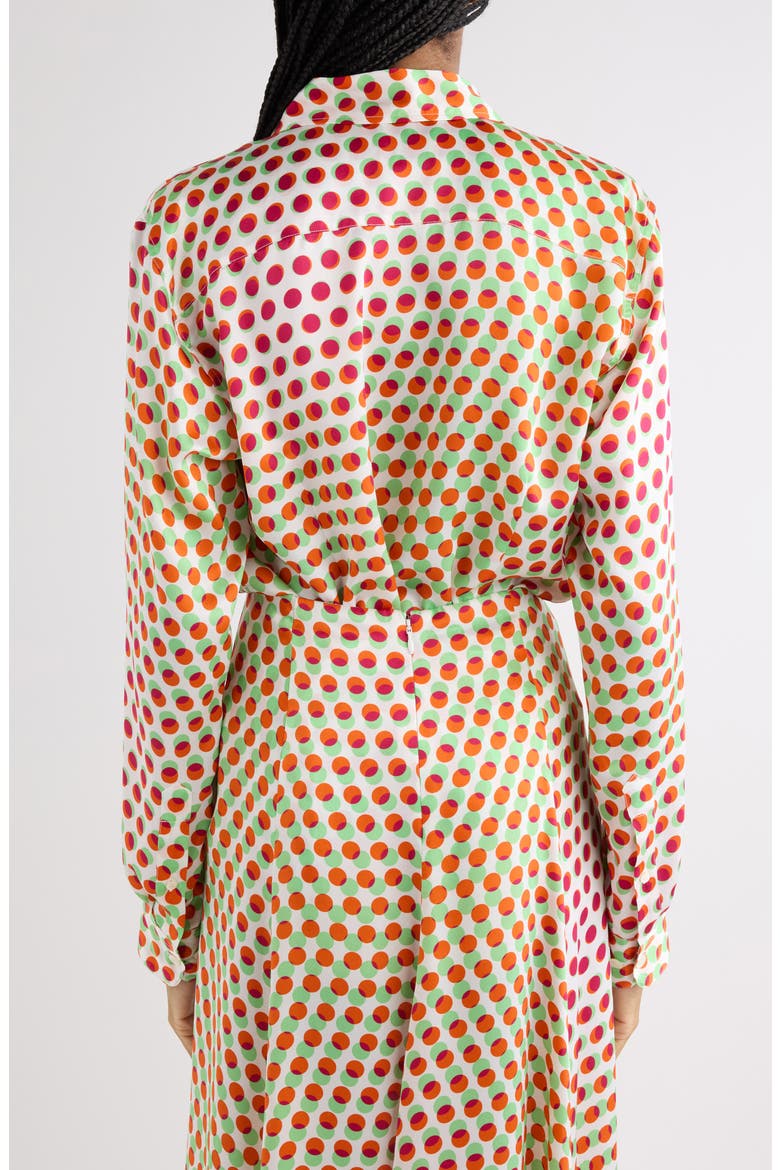 Chowy Optical Layered Polka Dot Silk Button-Up Shirt, Alternate, color, ECRU