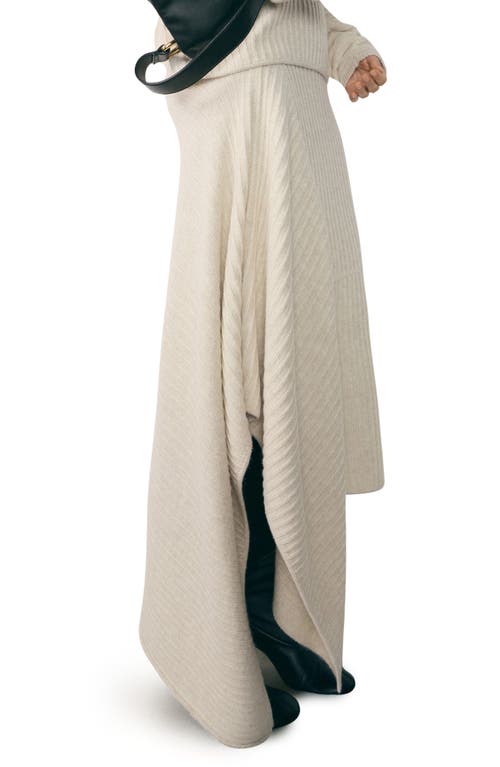 Mango Granado Asymmetric Rib Sweater Skirt In Ecru