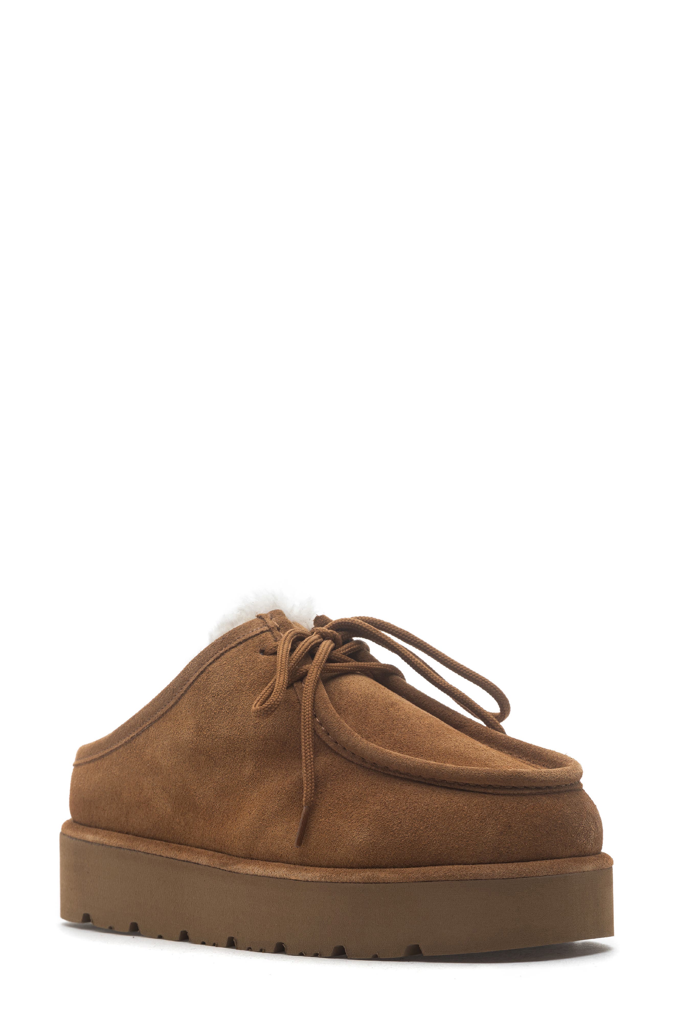 Sabrina Genuine Shearling Mule, Main, color, COGNAC