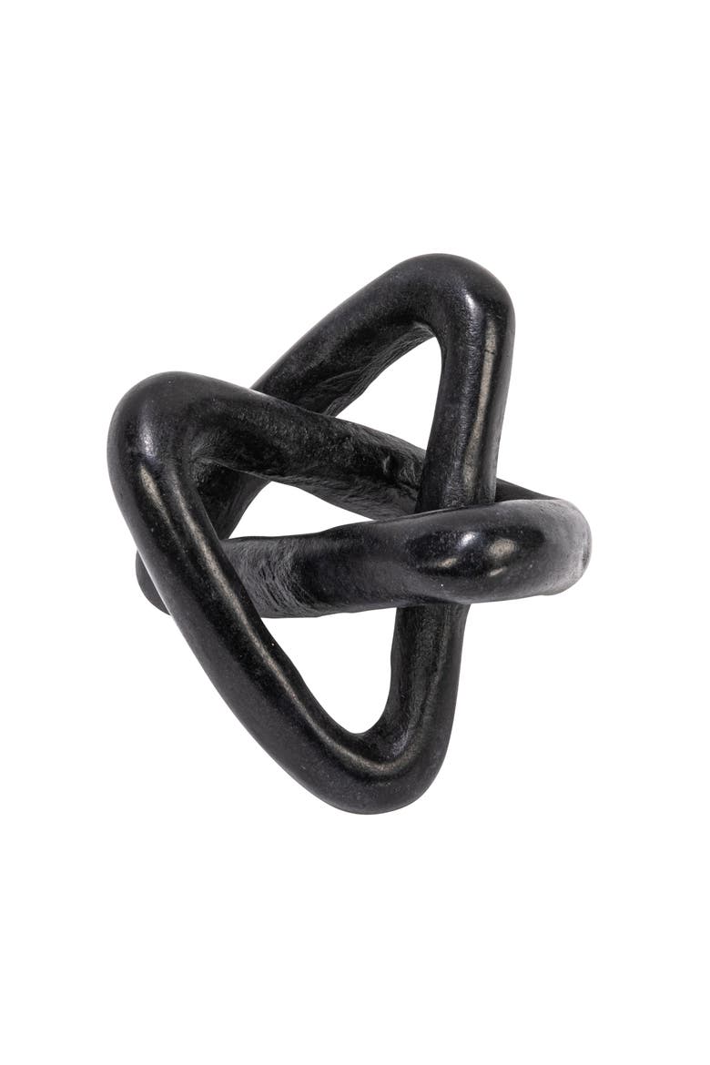 Modern Decorative Marble Link Knot, Black, Main, color, Black