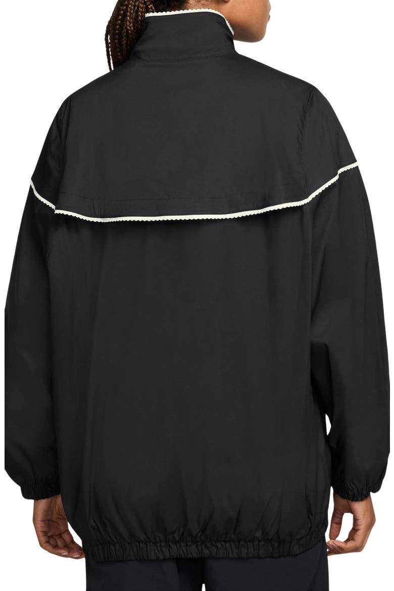 Scallop Trim Windbreaker, Alternate, color, 010 BLACK/BLACK