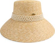 SURELL Imitation Pearl Detail Straw Cloche