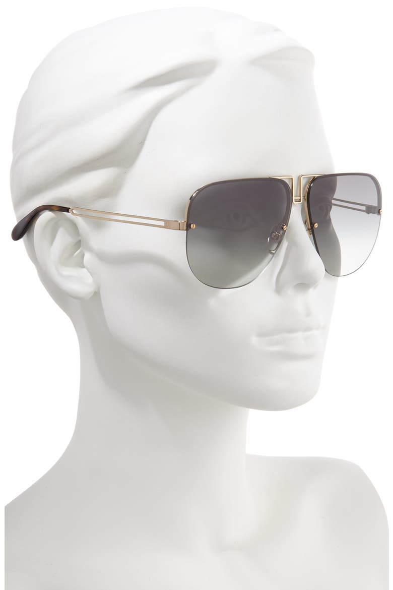 64mm Oversize Aviator Sunglasses, Alternate, color, GOLD/ GREY