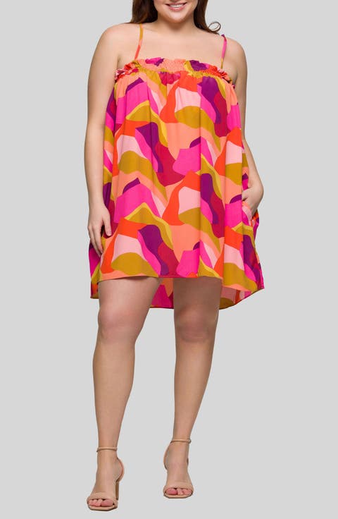 Printed Jersey Shift Dress (Plus)