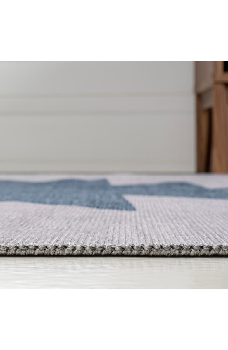 JONATHAN Y Chayton Minimalist Geometric Machine-Washable Area Rug, Alternate, color, Slate Blue