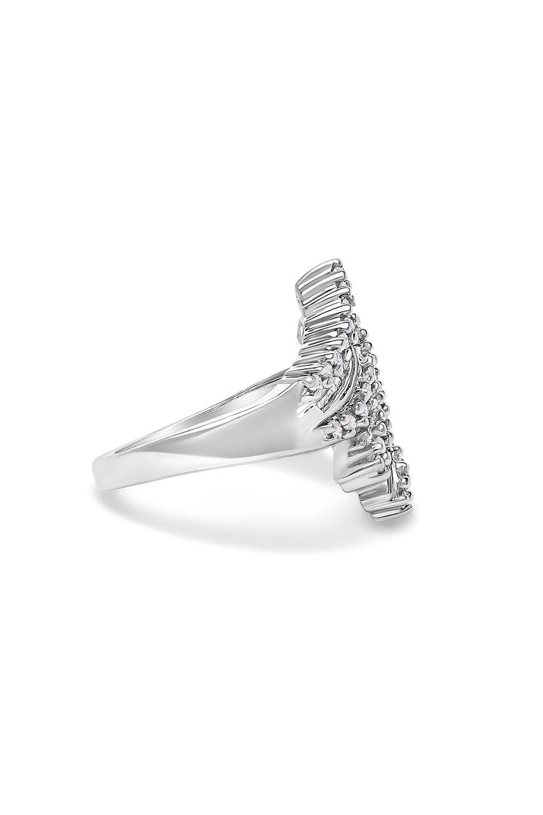 10K White Gold 1/2 Cttw Diamond Bypass Cocktail Ring, Alternate, color, White Gold
