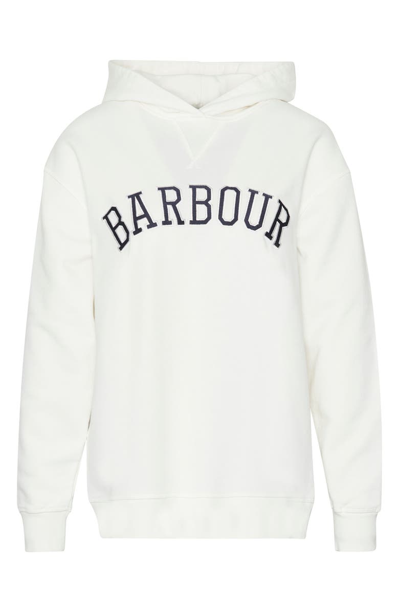 Barbour Northumberland Logo Embroidered Cotton Graphic Hoodie, Alternate, color, Cloud Navy