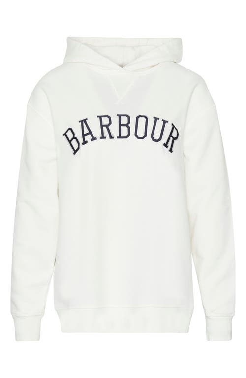 Barbour Northumberland Logo Embroidered Cotton Graphic Hoodie In Gray