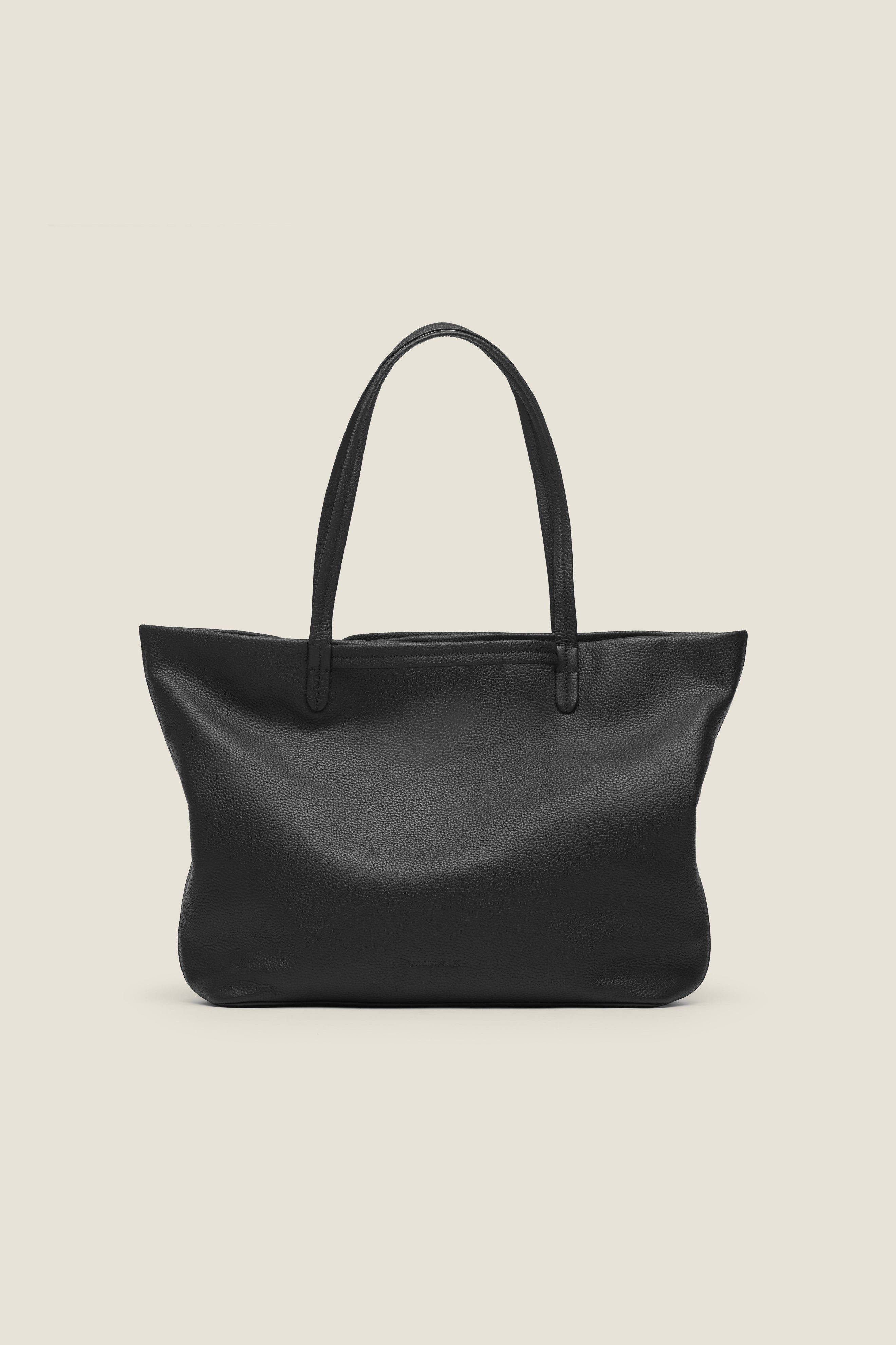 Rove Organized Leather Travel Tote, Main, color, Jet Black
