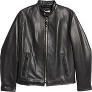 Schott NYC Café Racer Slim Fit Cowhide Leather Jacket