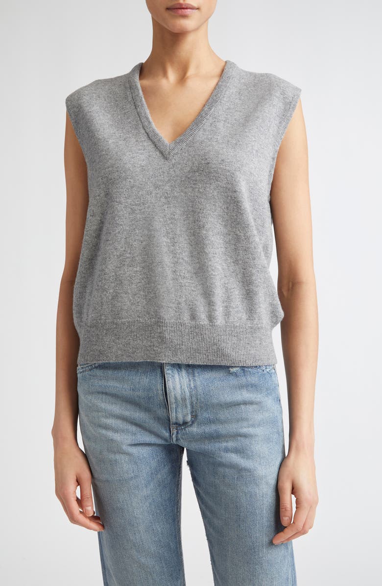 Maison Margiela Virgin Wool V-Neck Sweater Vest, Main, color,