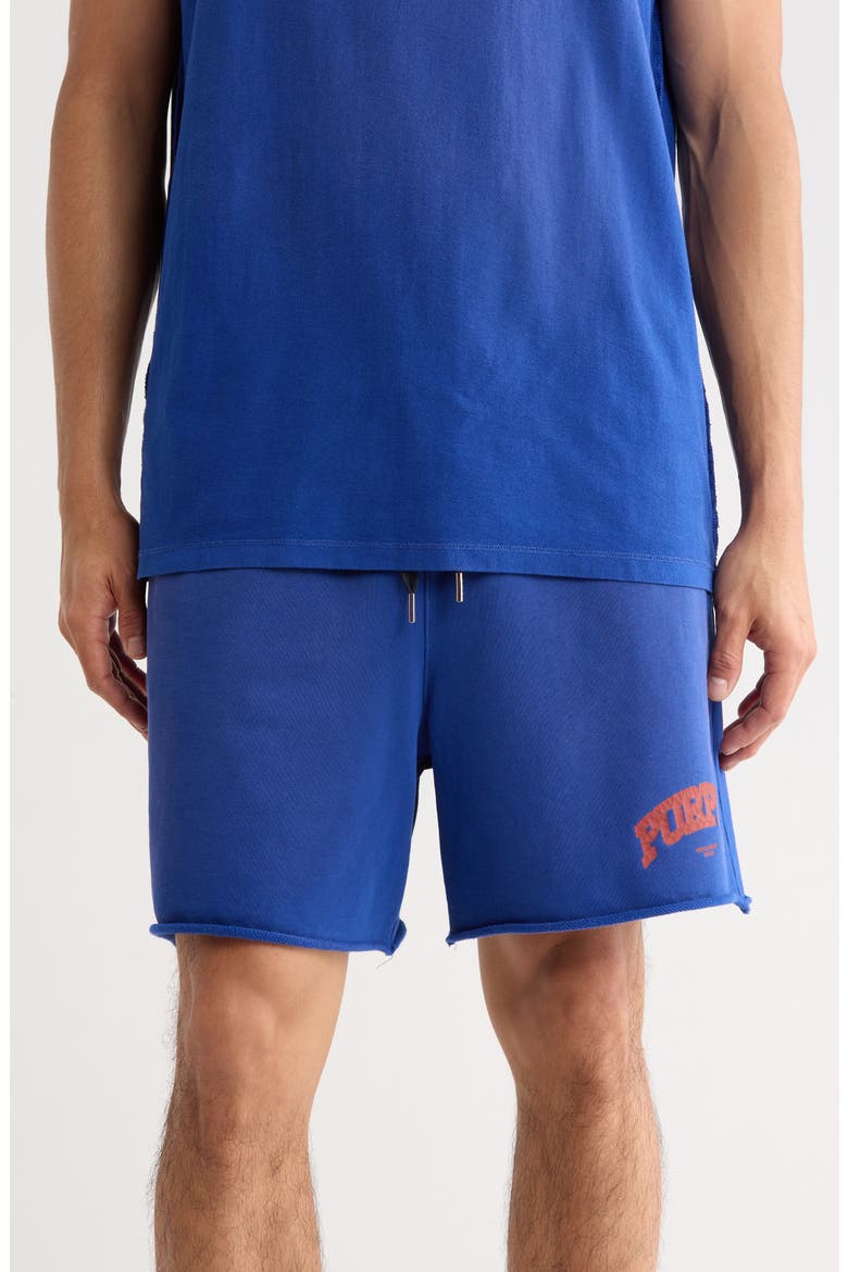 Logo Cotton Fleece Shorts, Main, color, BLUE
