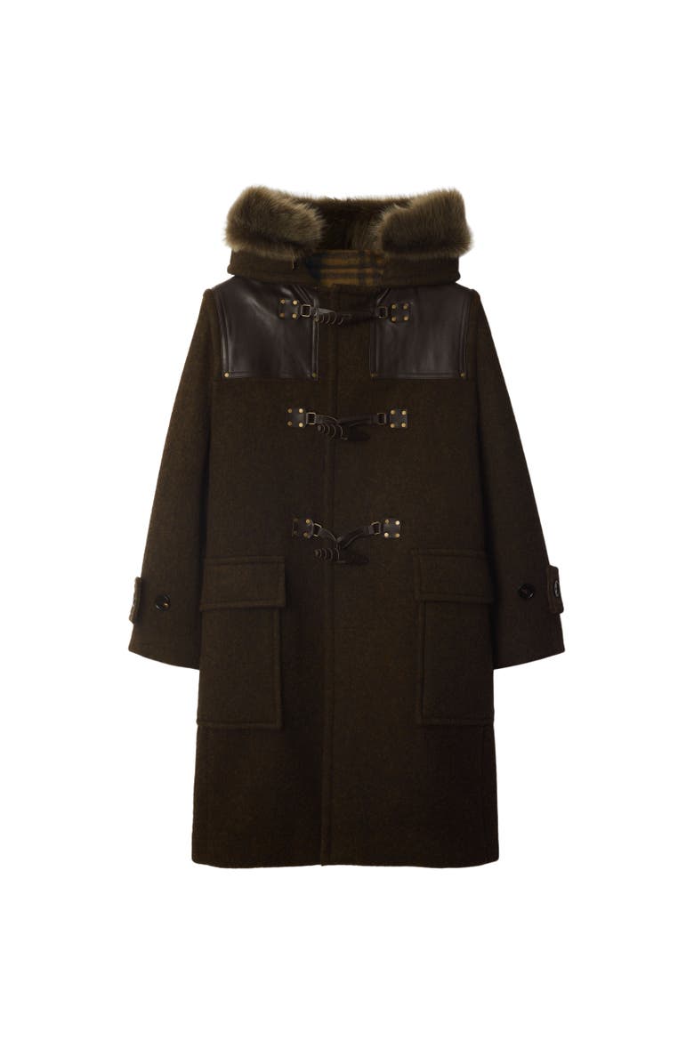 Burberry Wool Duffle Coat, Alternate, color, 