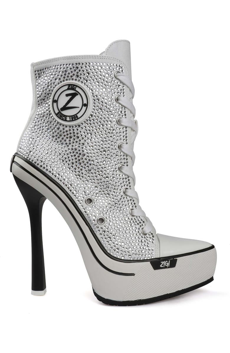 ZIGI Adiel Platform Bootie, Alternate, color, Off White Canvas