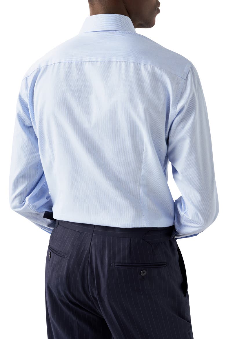 Contemporary Fit Stripe Cotton Dress Shirt, Alternate, color, BLUE