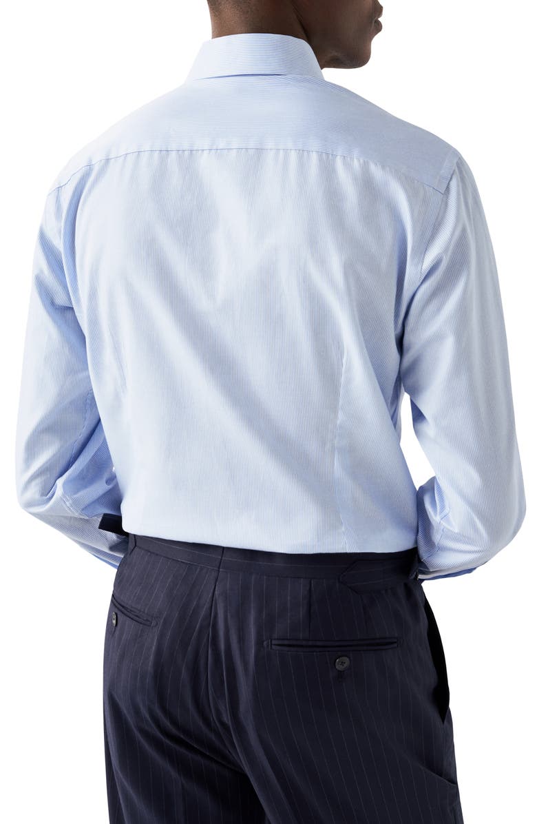 Eton Contemporary Fit Stripe Cotton Dress Shirt, Alternate, color, Blue