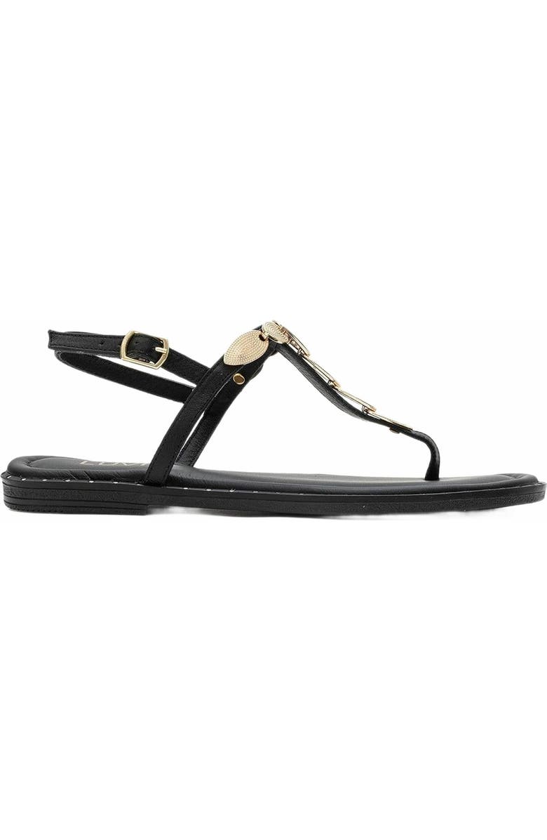 Forever & Always Shoes Marea Leather Flat Sandal, Alternate, color, Black Leather