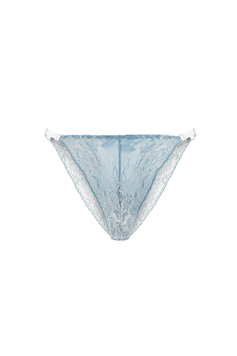 Sky French Lace Thong  Lightweight Breathable Brazilian Panty, Alternate, color, Blue