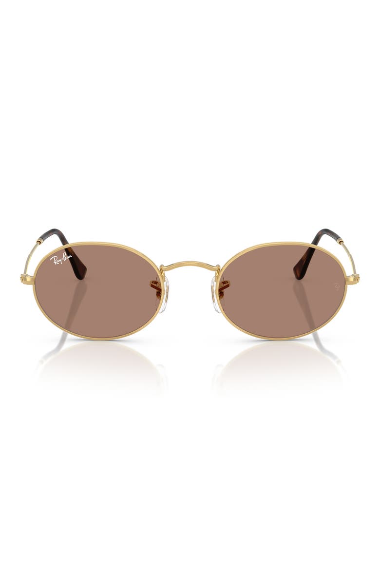 Oval 51mm Sunglasses, Main, color, ARISTA GOLD