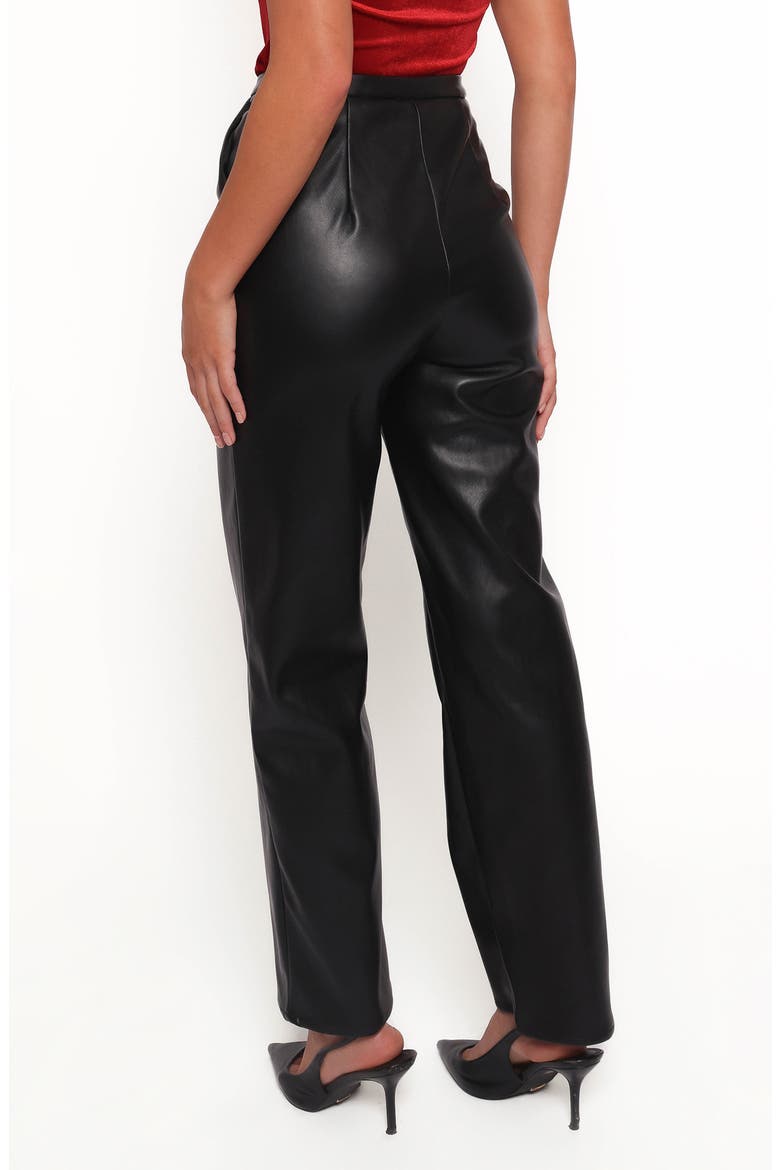 Jackson High Waist Faux Leather Pants, Alternate, color, BLACK