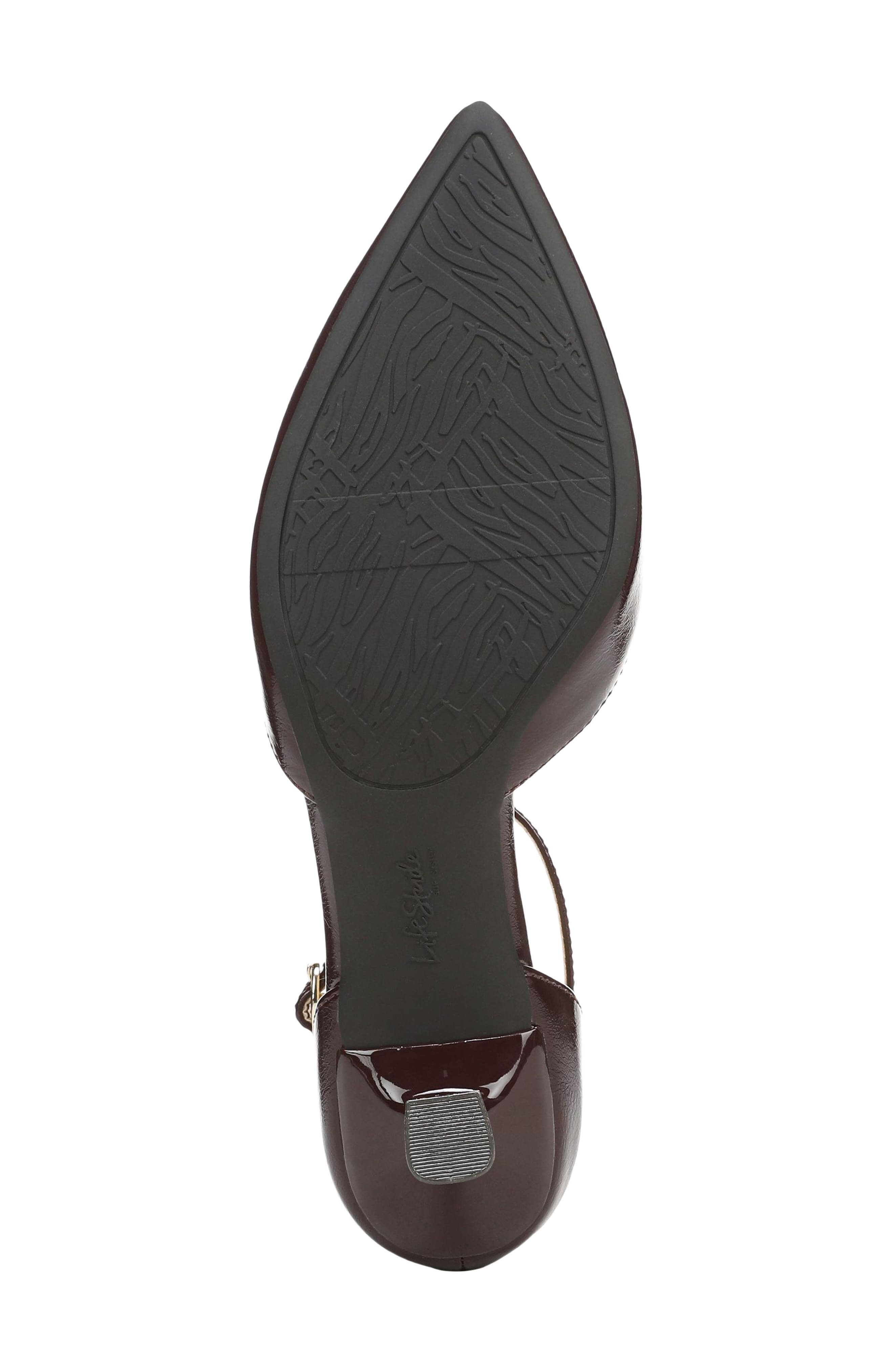 Maruin Ankle Strap Pointed Toe Kitten Heel Pump, Alternate, color, CHOC PLUM