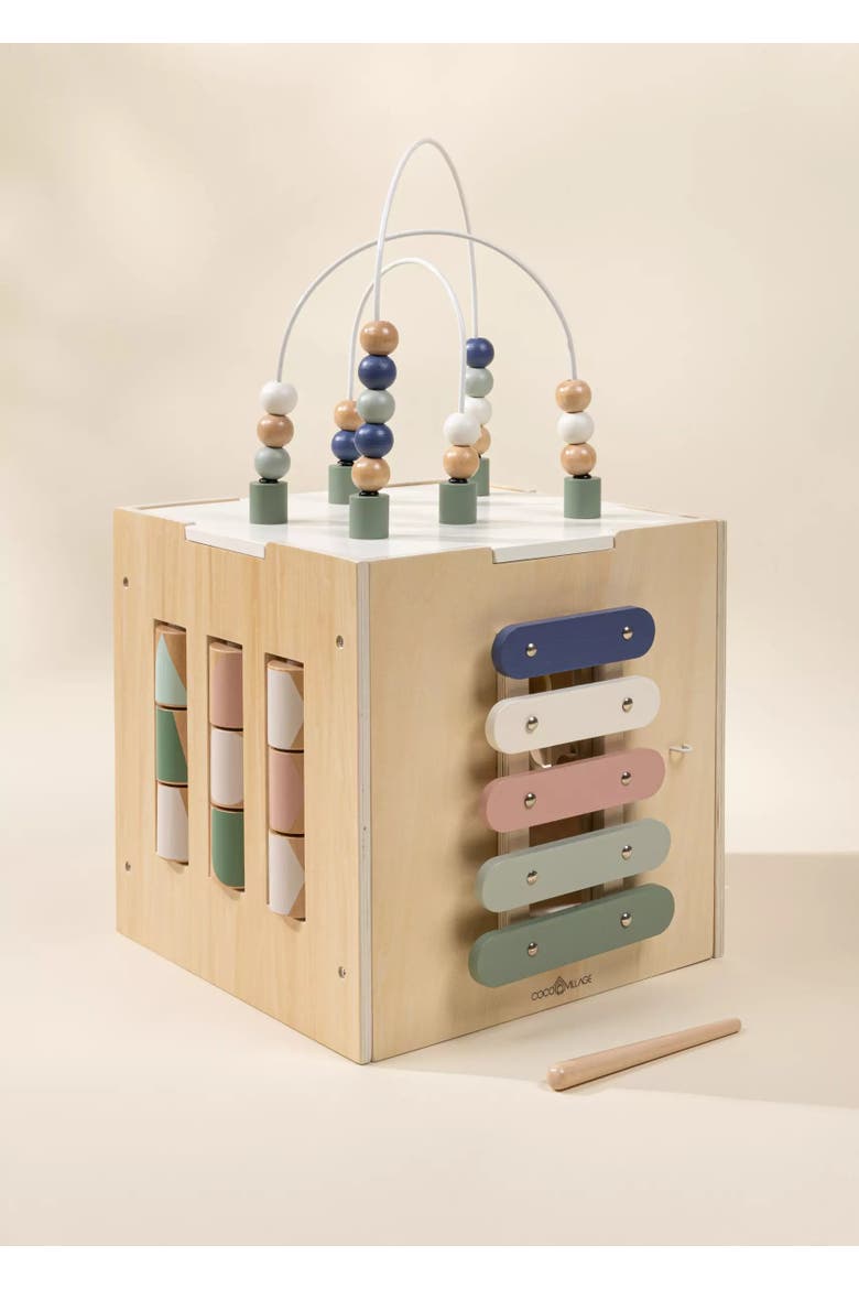 Wooden Activity Cube, Main, color, Multicolor
