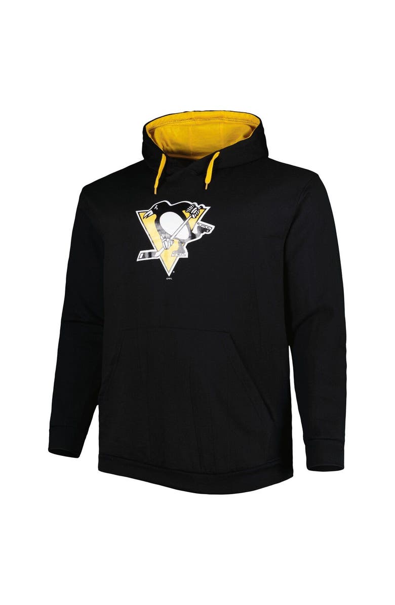 PROFILE Men's Black Pittsburgh Penguins Logo Big & Tall Fleece Pullover Hoodie, Alternate, color, Black