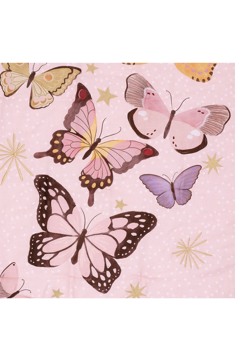 Lambs & Ivy Butterfly Dreams 3-Piece Nursery Baby Crib Bedding Set, Alternate, color, Pink