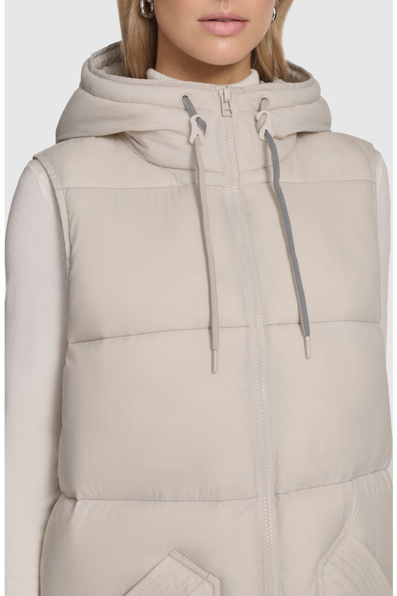 Kerr Hooded Longline Puffer Vest, Alternate, color, MOON