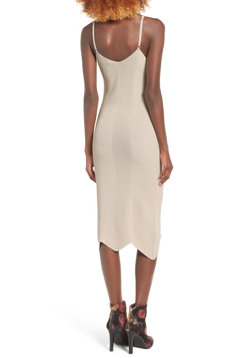 Sweater Knit Slipdress, Alternate, color, BEIGE RAINY DAY