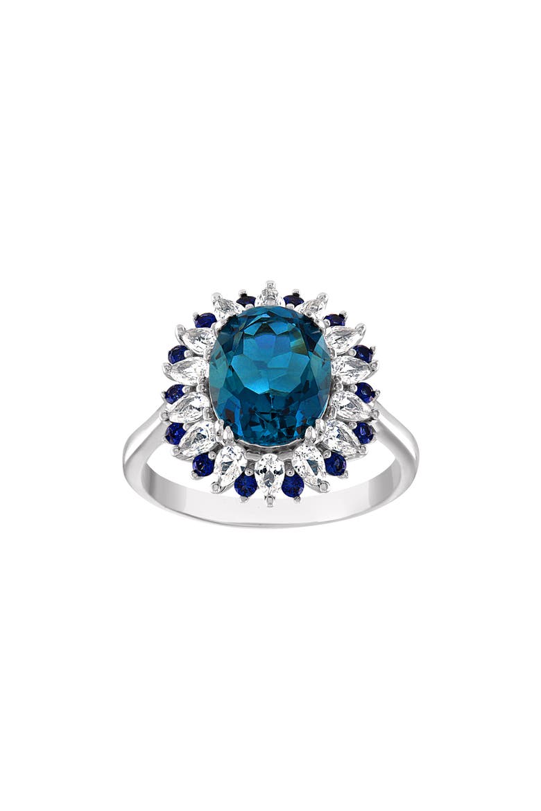 Sterling Silver London Blue Topaz & Created Sapphire Ring, Main, color, BLUE