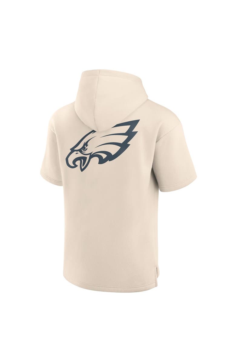 FANATICS Men's Fanatics Cream Philadelphia Eagles Elements Future Ground Lettering Short Sleeve Pullover Hoodie, Alternate, color, 