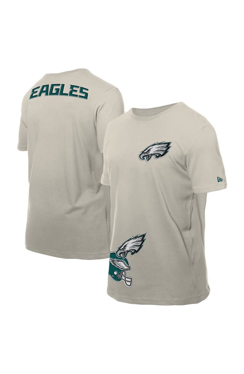 New Era Men's New Era Light Beige Philadelphia Eagles Multi Patch T-Shirt, Main, color, Light Beige
