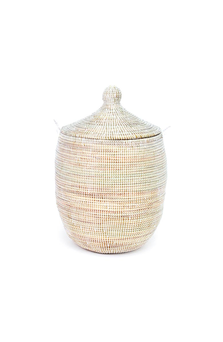 African Modern Medium Solid White Prayer Mat Hamper, Main, color, White