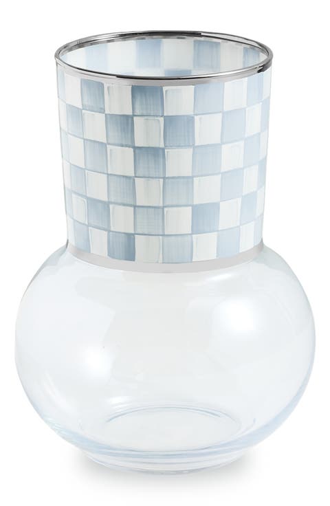 Sky Check Glass Vase