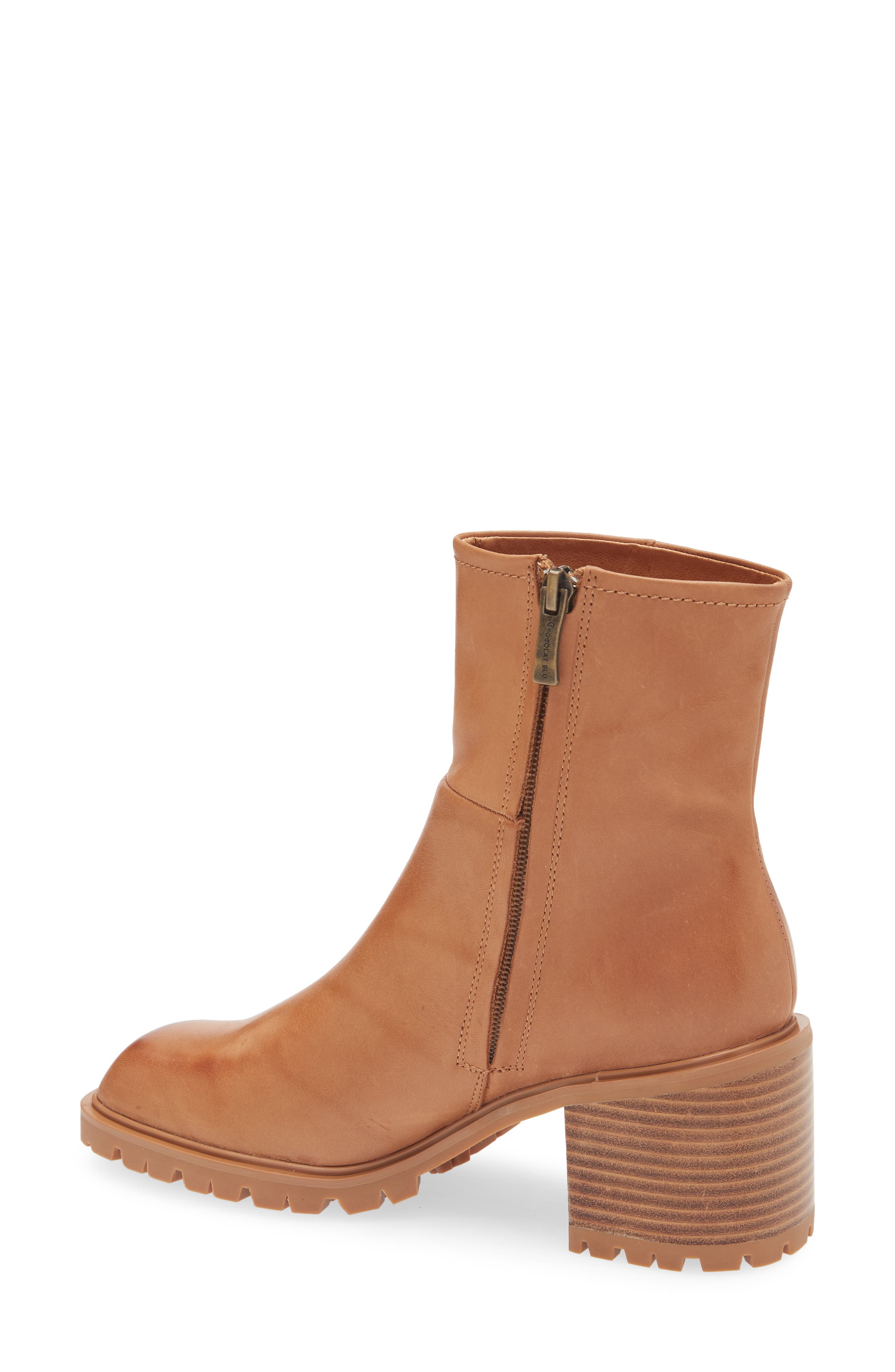 Chocolat Blu Navi Platform Bootie, Alternate, color, Tan Leather