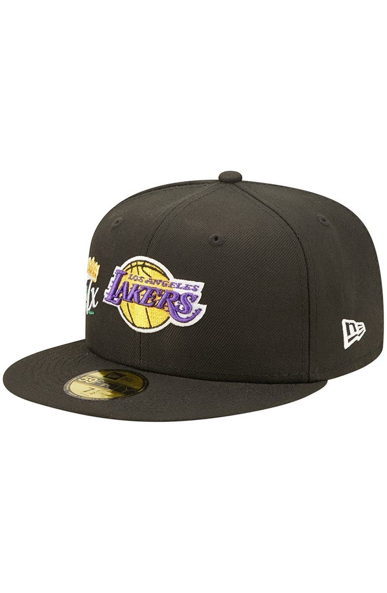 New Era Men's New Era Black Los Angeles Lakers 17x NBA Finals Champions Crown 59FIFTY Fitted Hat, Alternate, color, 
