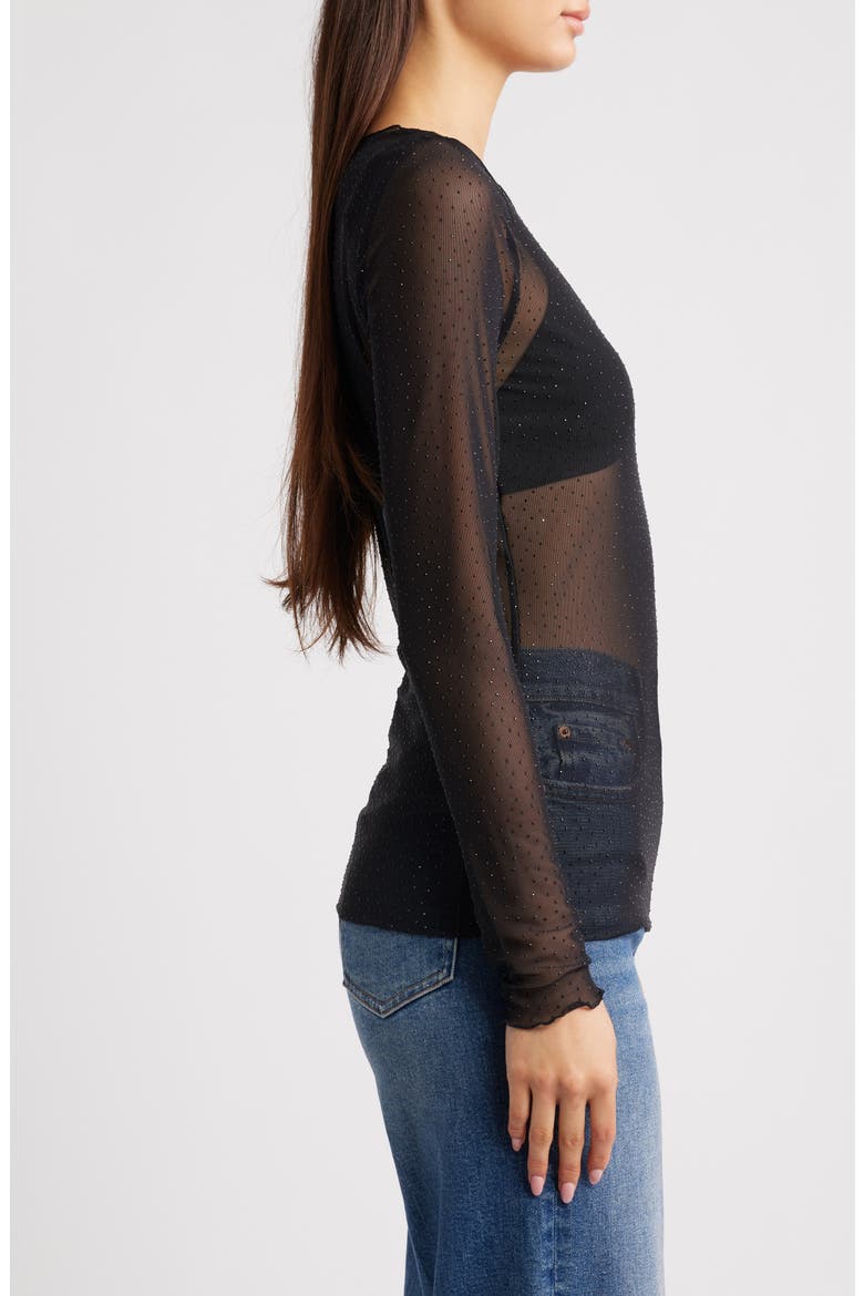 Ihnoviola Sparkle Mesh Shirt, Alternate, color, BLACK